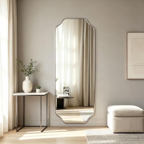 ANDY STAR 18" x 48" Chrome Full Length Mirror, Large Rectangle Bathroom Mirror by ANDYSTAR