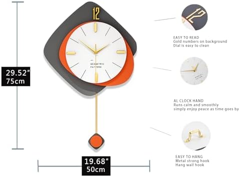 FLEBLE Large Wall Clocks for Living Room Decor Big Modern Clock Decortive - Image 6
