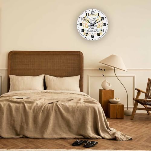 Everything is Possible wall Clock 10 inch Round Silent Non Ticking Wood Wall - Image 5