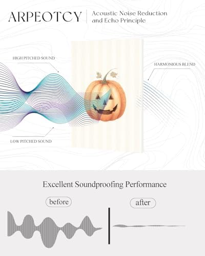 APREOTCY Fall Decor Acoustic Panels，Halloween Pumpkin Artwork - Image 5