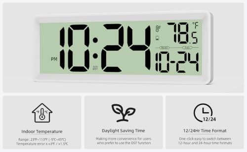 14" Large Digital Wall Clock Battery-Operated - Image 5