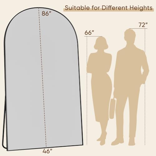 86"x46" Arched Full Length Mirror, Large Floor Mirror - Image 4