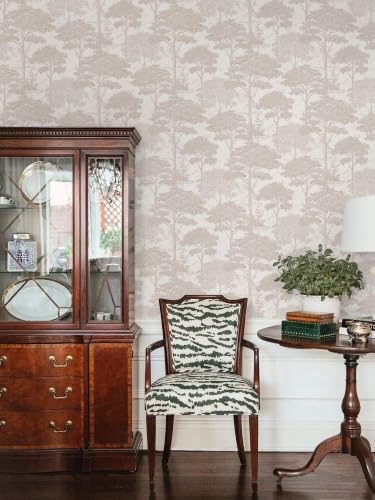 Ismoon Beige Peel Stick Wallpaper Forest Mural Toile Stick on Wallpaper - Image 4