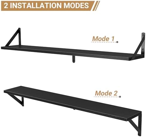Heimlove Floating Shelves for Wall, 36 Inch Long Wood Floating Bookshelf Set of - Image 5