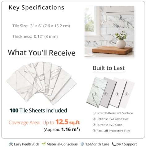 StyloVue 100 Pieces Peel and Stick Backsplash - Image 3