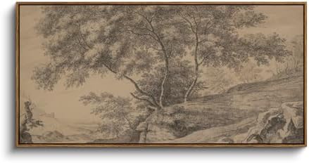 InSimSea Extra Large Framed Vintage Wall Art, Woodland Landscape by InSimSeaArt