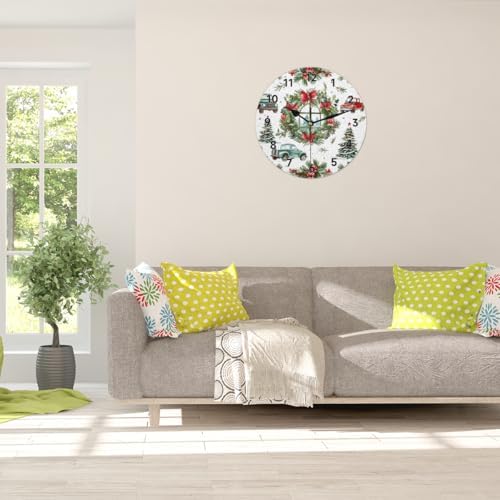 Wall Clock 9.84 Inch Silent Wall Clocks Battery Operated Non Ticking Round - Image 3