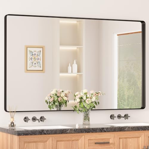 Keonjinn 60 x 36 Inch Black Bathroom Mirrors by Keonjinn