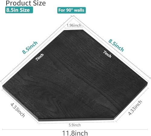 Corner Wall Shelves Set 2 Solid Oak Wood - Image 3