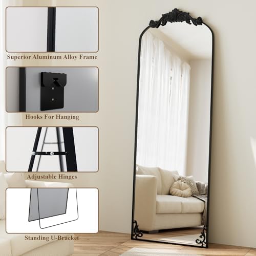 HARRITPURE 64"x21" Vintage Full Length Mirror, Arched Standing Mirror - Image 6