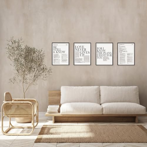 Locomiss Black and White Christian Wall Art Decor, Modern Bible Verse Prints - Image 4