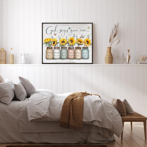 God Says You Are Wall Art: Christian Wall Art Framed Inspirational Quotes Bible - Image 4