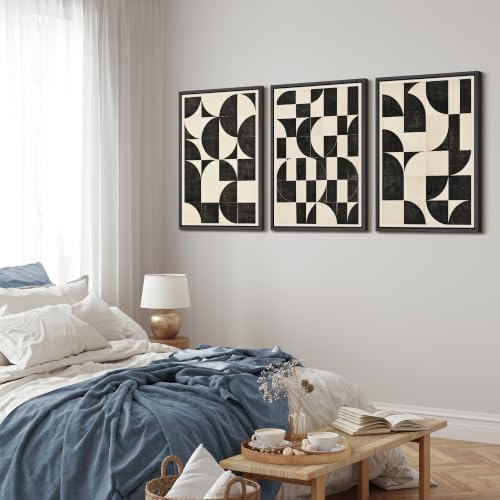 MUDECOR Framed Canvas Print Wall Art Set Geometric Blocks - Image 3