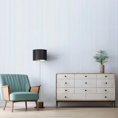 Colarr Blue Striped Peel and Stick Wallpaper 17'' x 197'' Contact Paper - Image 4
