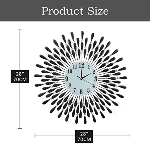 Large Wall Clock Non-Ticking Silent Modern Metal Big Clocks Decorative Wall - Image 5