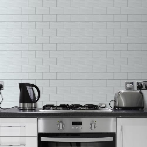 AULIGET 4-Piece Stainless Steel Subway Tile Peel and Stick Backsplash, Laundry - Image 6