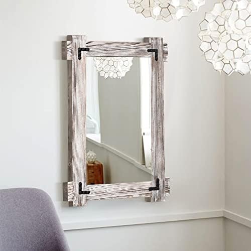 MeMoreCool White Farmhouse Wall Mirror 40x28 Inch, Wood Framed Mirror - Image 2