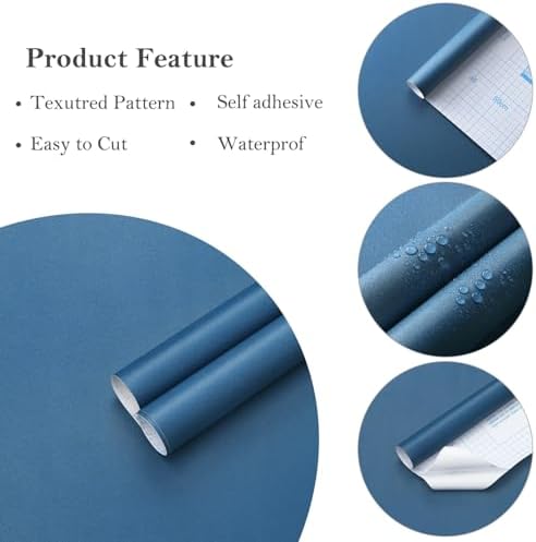 Ismoon Blue Wallpaper Modern Solid Color Peel and Stick Wallpaper Cobalt Blue - Image 2