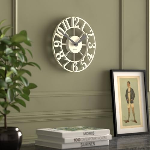 JONES CLOCKS® Lighthouse wall Clock | Sculptural Skeleton Clock | Cream - Image 5