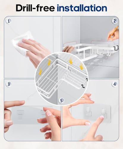 3 Pack Corner Shower Shelves, Rustproof Shower Organizer Caddy - Image 7