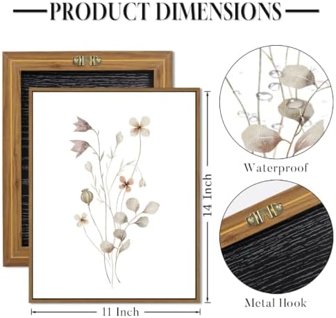 Neutral Wildflower Wall Art 11x14 Inch Watercolor Botanical Floral Painting - Image 2