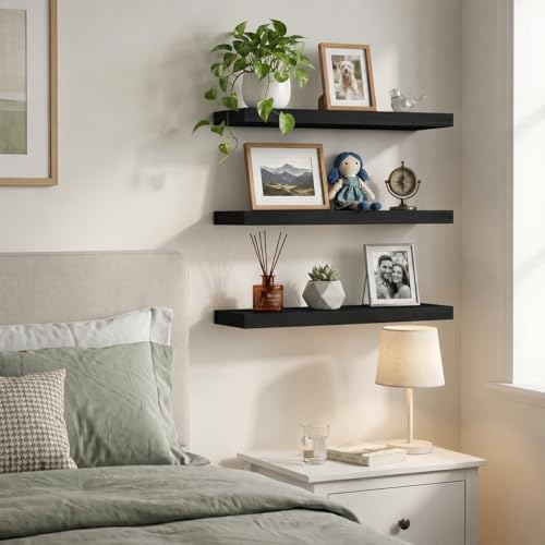 Floating Shelves for Wall, 16 inch Set of 3 Bathroom Shelf Bedroom Kitchen - Image 5