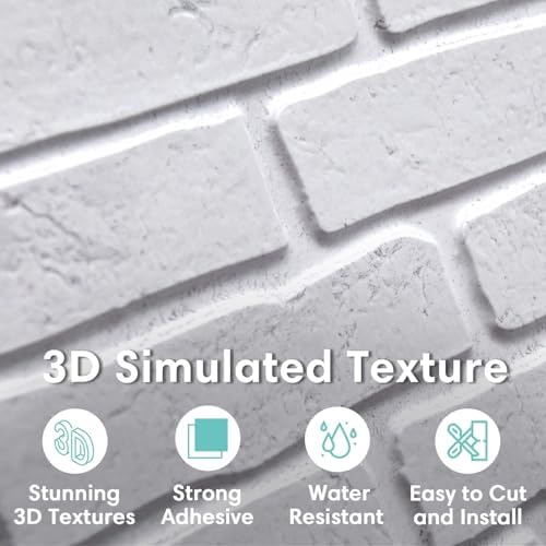 Commomy 3D Faux Brick Wall Panels Peel and Stick - Image 2