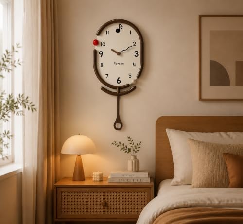Modern Pendulum Wall Clock, Decorative Resin Frame Clock - Image 5