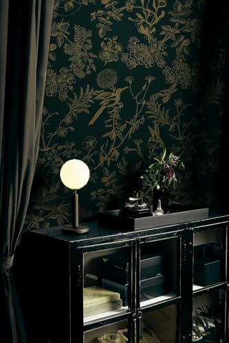 Safiyya 78.7" ×17.3'' Floral Peel and Stick Wallpaper Blackish Dark Green and - Image 3