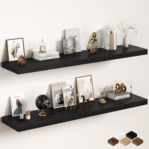 Fun Memories 72 Inch Floating Shelves, 12 Inch Deep Wall Shelf by FunMemories
