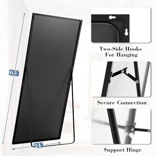 NEWBULIG Full Length Floor Mirror 65"x24", Body Standing Mirror - Image 2