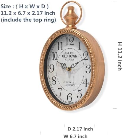 Menterry Small Retro Oval Wall Clock Antique Old Design - Image 3