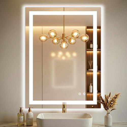 32x24 LED Bathroom Mirror with Lights, Lighted Vanity Mirror by TRAHOME