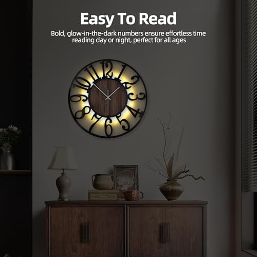 24 Inch Large Metal Wall Clock - Image 5
