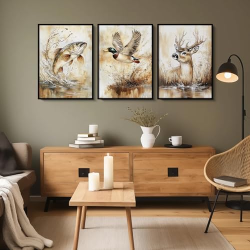Hunting Nursery Wall Art Decor Wildlife Boys Room Pictures Fishing Poster - Image 5