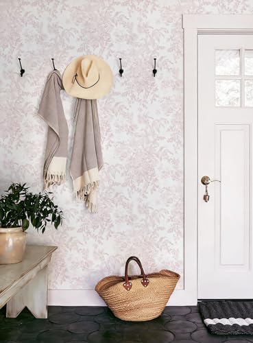 Heroad Pink Peel and Stick Wallpaper Vintage Floral Contact Paper Boho Flower - Image 4