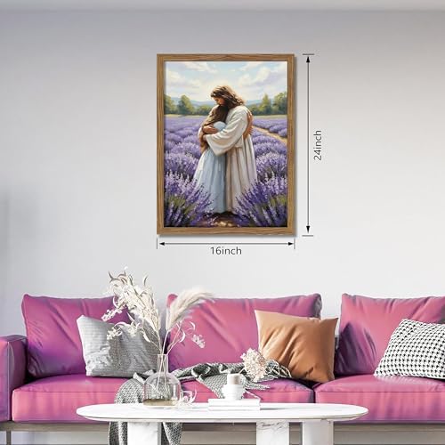 Framed Christian Wall Art Jesus Embracing Woman, Religion Christian Wall Decor - Image 3