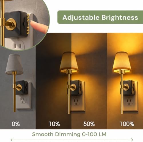 L LOHAS LED Night Light, Premium Fabric Linen Shade Plug in Night Light - Image 4