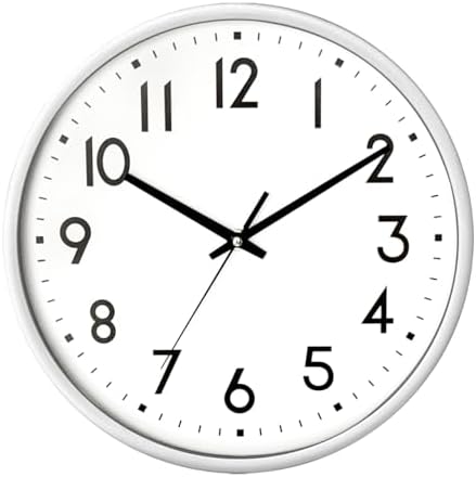 12 Inch Wall Clock Battery Operated Silent Non Ticking Quartz by Moiubik