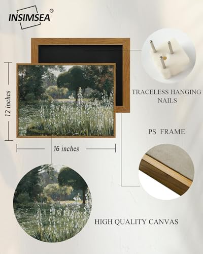 InSimSea Framed Canvas Wall Art, Bathroom Pictures Wall Decor, Spring Landscape - Image 5