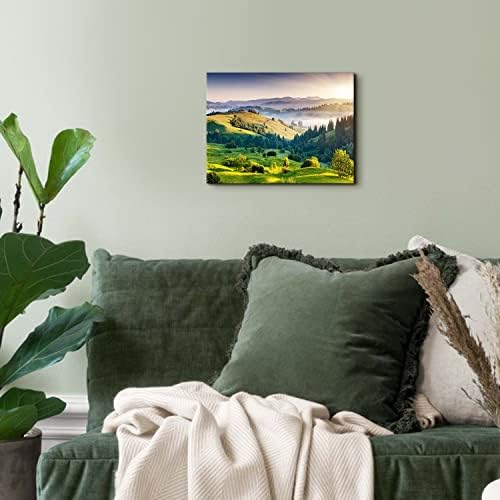 Green Mountain Wall Art Sunrise Nature National Park Landscape Canvas Prints - Image 4