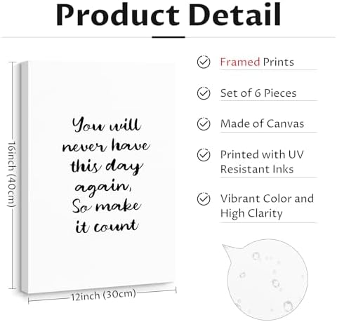 Office Inspirational Wall Art Decor Motivational Quotes Canvas Wall Art - Image 2