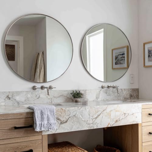Sunniry Silver Bathroom Mirror 30 inch, 2 Pack Wall Mirror - Image 3
