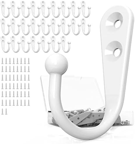 ZAYBOD 25 Pack White Hooks for Hanging by ZAYBOD