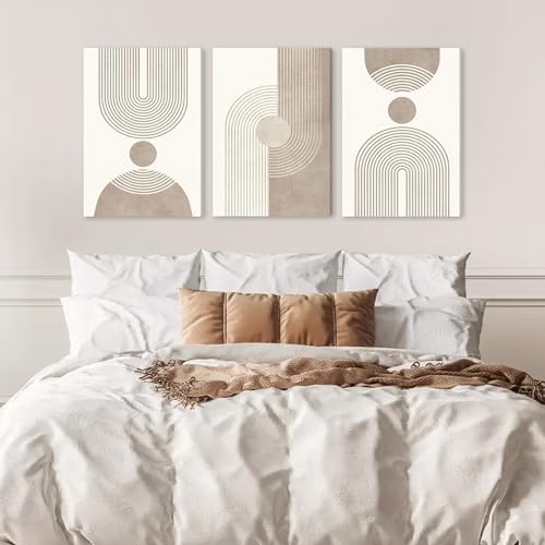 EJPFOGV Triptych Abstract Geometric Wrapped Canvas Wall Art 16x24 inches x3 - Image 3