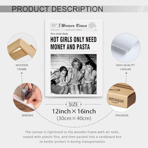 Trendy Black And White Aesthetic Poster Vintage Newspaper Wall Art Fashion - Image 2