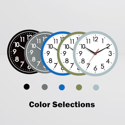 AKCISOT 8 Inch Wall Clock, Silent Battery Operated Analog Clock - Image 3