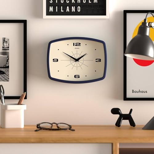 JONES CLOCKS® Movie wall Clock | Rectangular Retro Clock | 10" | Blue | Cool - Image 3
