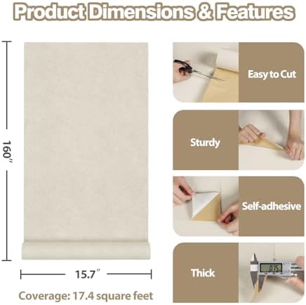 Cream White Velvet Drawer Liner Self Adhesive Velvet Fabric Felt Dresser Shelf - Image 3