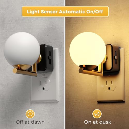 L LOHAS LED Night Lights Plug Into Wall 2 Pack, Dusk to Dawn Sensor - Image 2